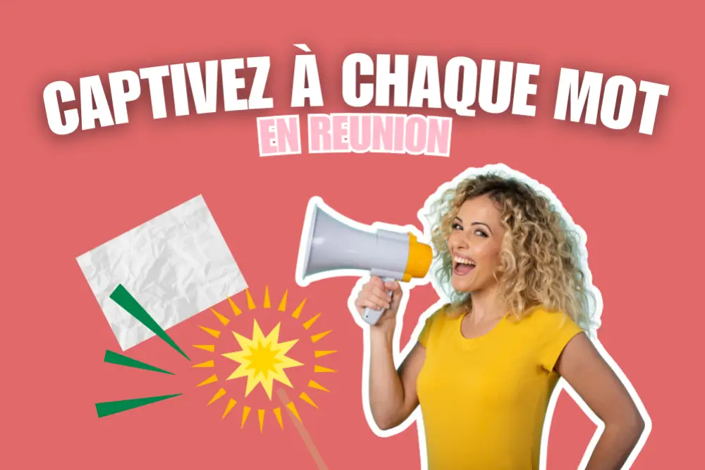 captiver a chaque mot_réunion une femme qui tient un hygiaphone